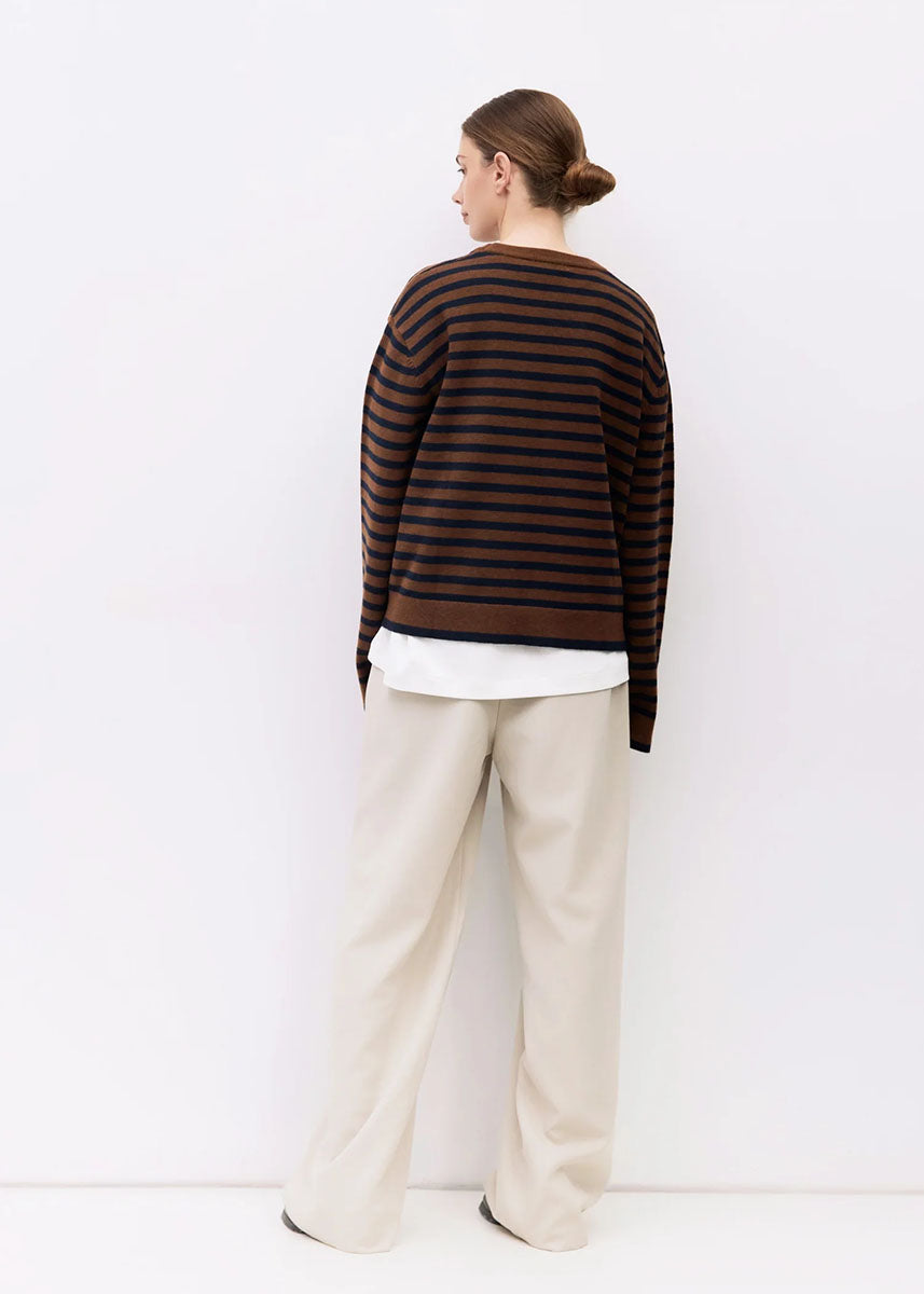 The Klein Sweater - Navy & Brown