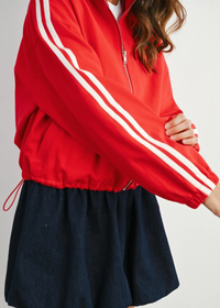 Tate Striped Jacket - Red/White