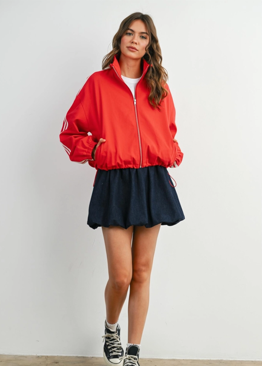 Tate Striped Jacket - Red/White