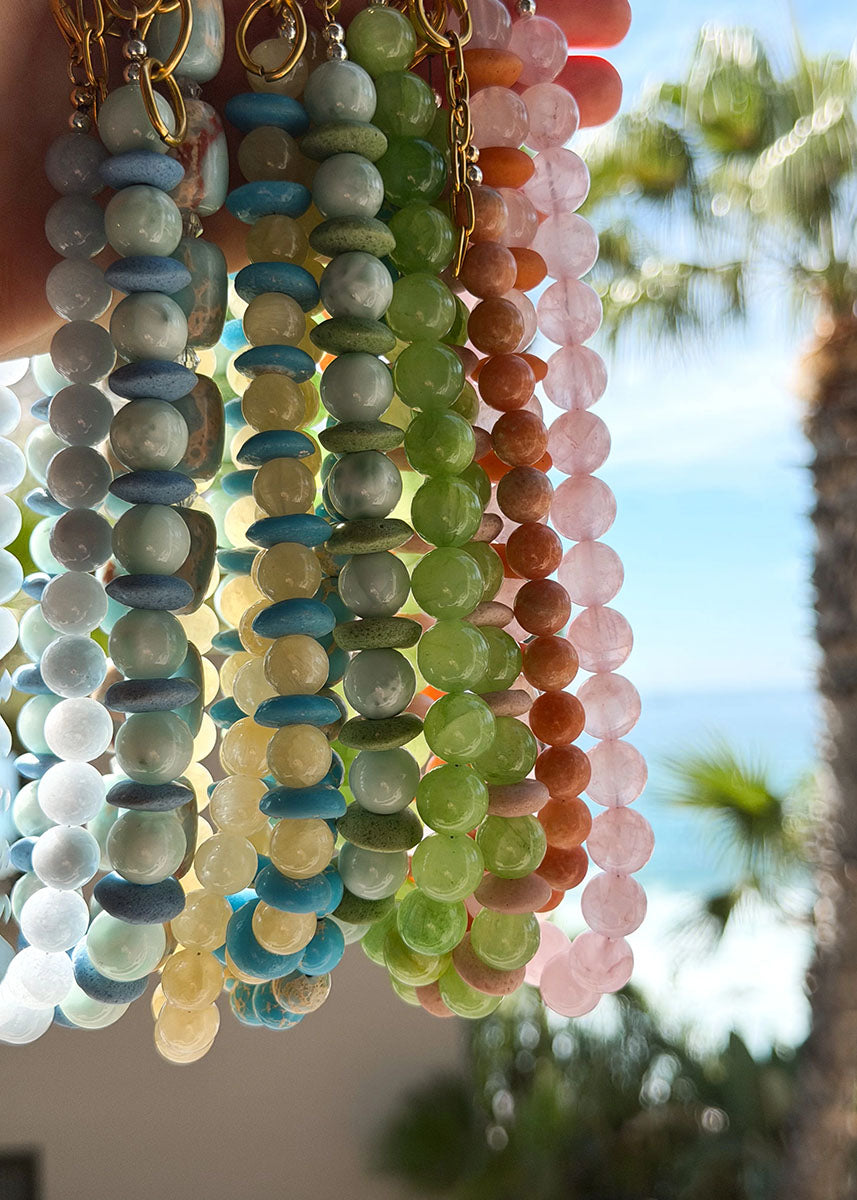 Lucia Gemstone Necklace - Light Blue