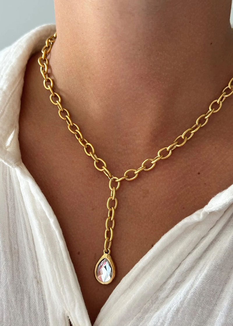 Pear Lariat Necklace