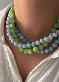 Lucia Gemstone Necklace - Light Blue