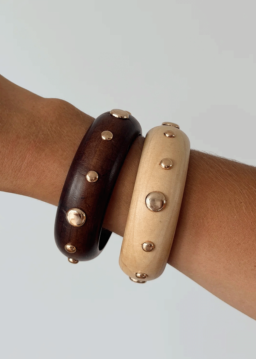 Stud Cuff - Brown