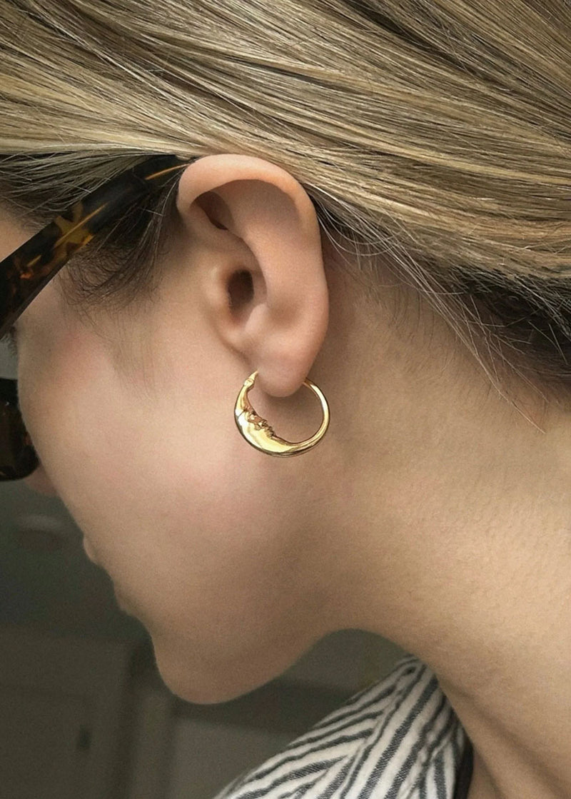 Petite Luna Hoops - Gold