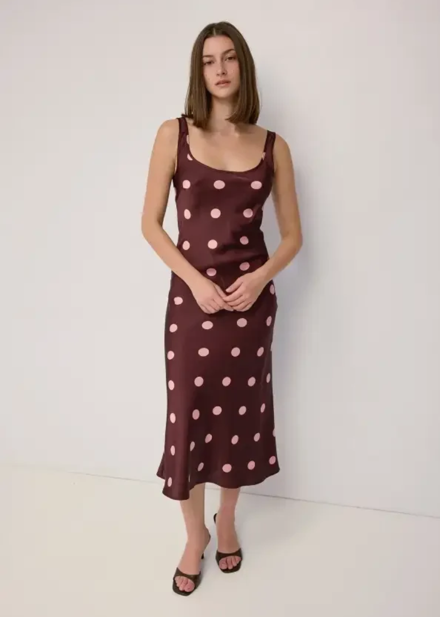 The Saylor Dress - Burgundy & Pink