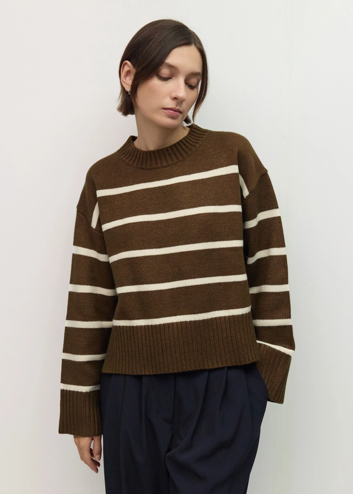 The Casey Sweater - Brown & Cream