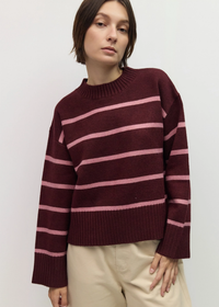 The Casey Sweater - Burgundy & Pink