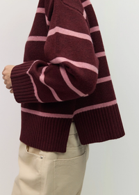 The Casey Sweater - Burgundy & Pink