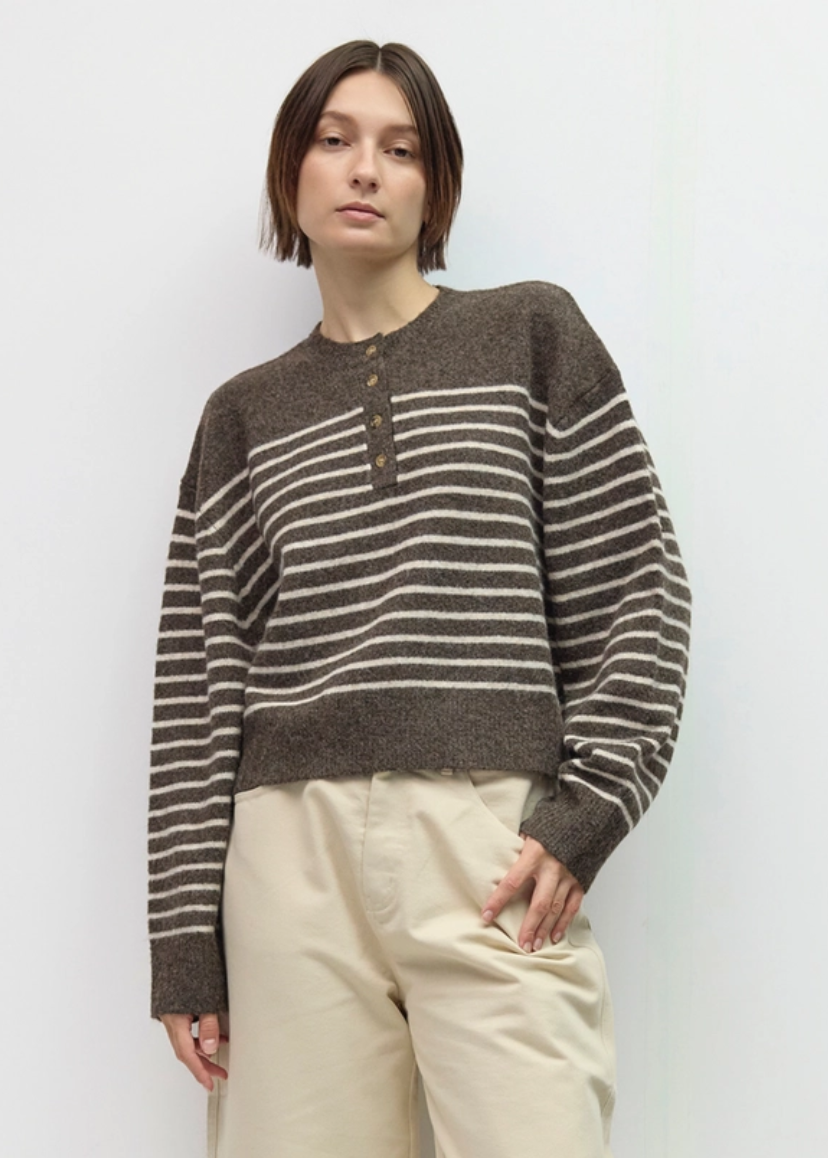 The Kayley Sweater - Brown & Cream