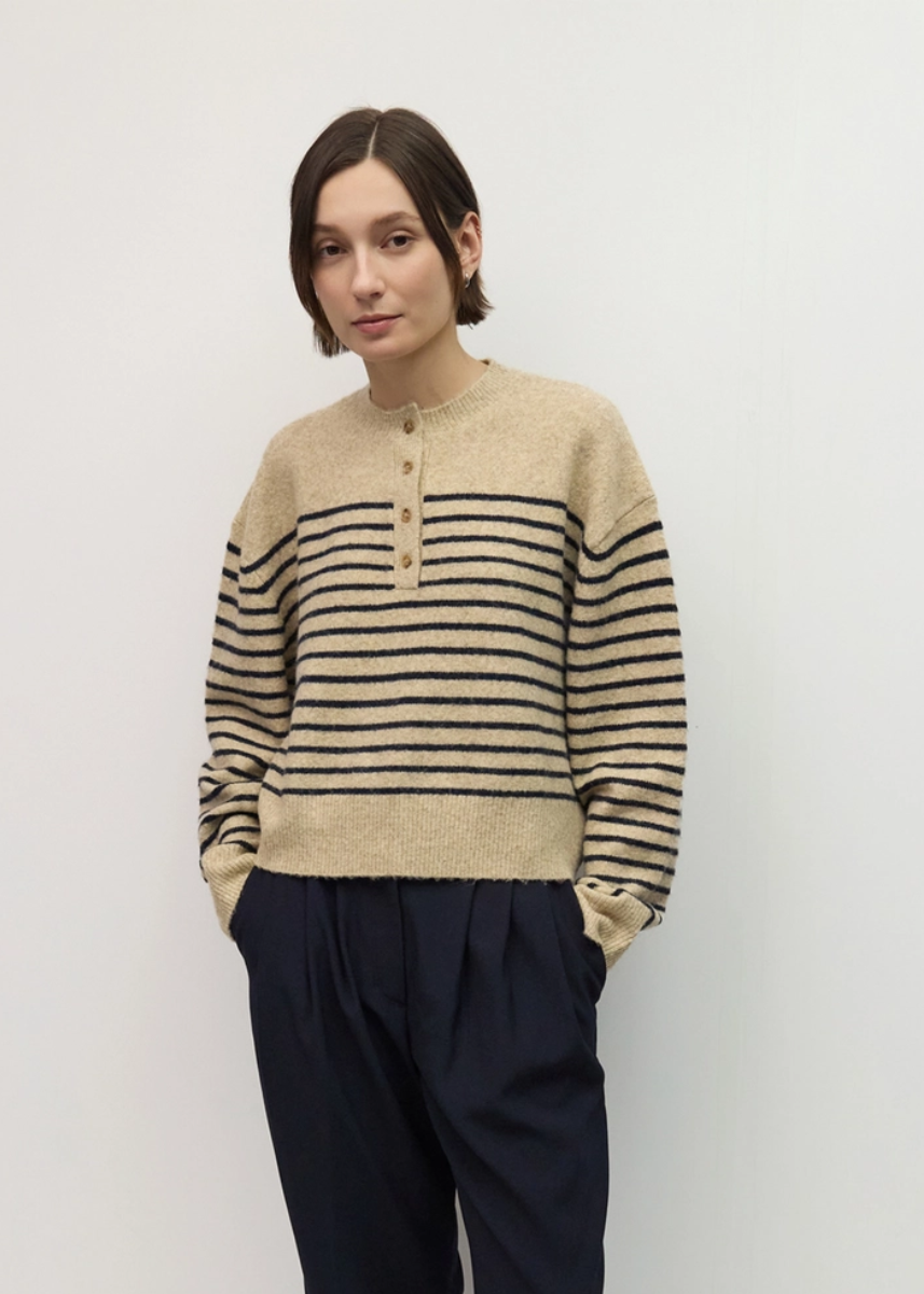 The Kayley Sweater - Oatmeal & Black
