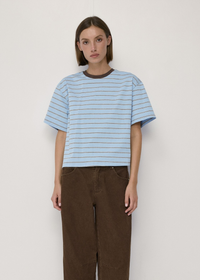 The Luna Top - Light Blue & Grey