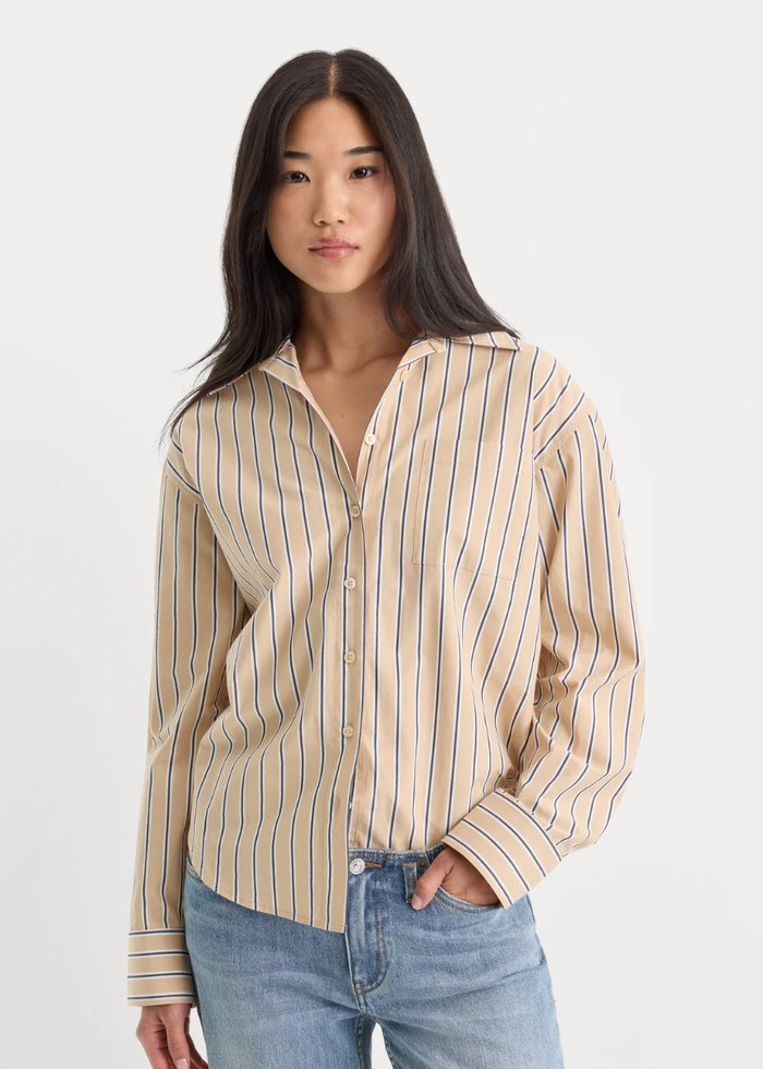 The Poplin Easy Shirt - Dune Multi Stripe