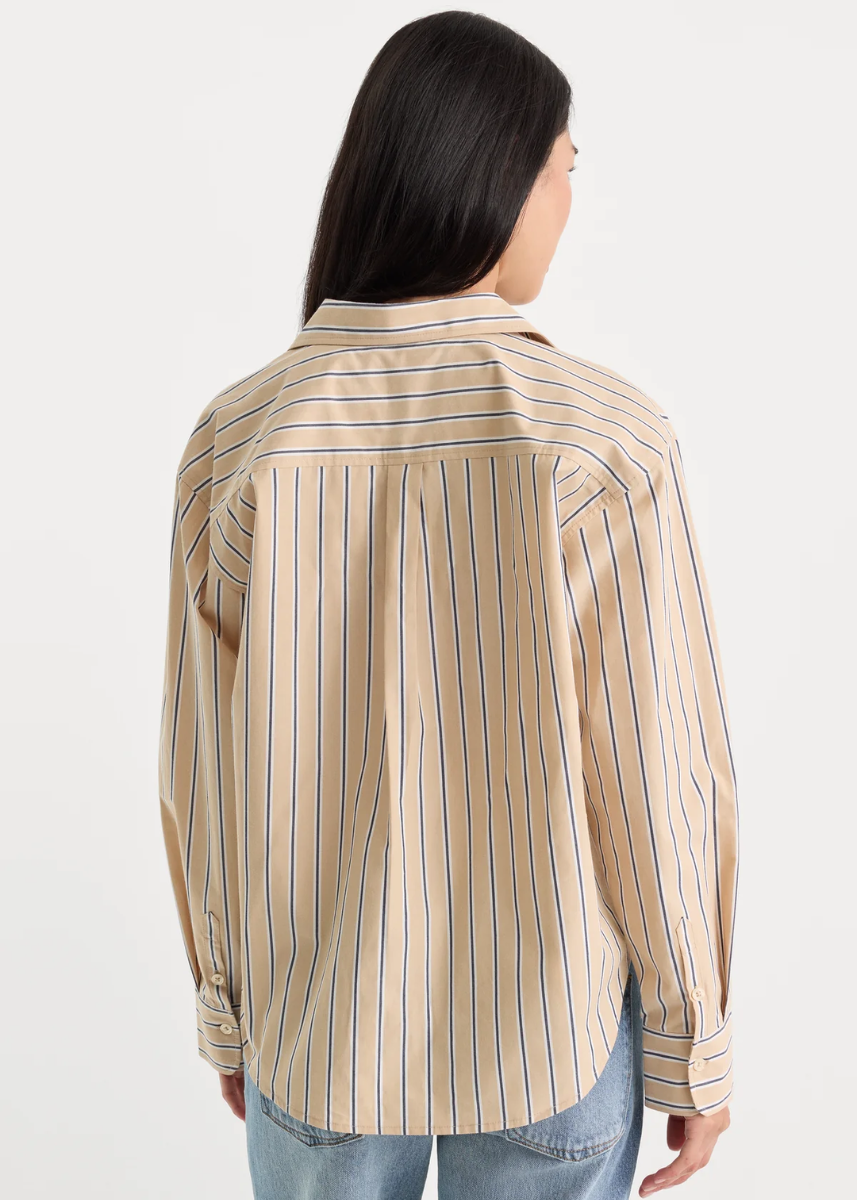 The Poplin Easy Shirt - Dune Multi Stripe