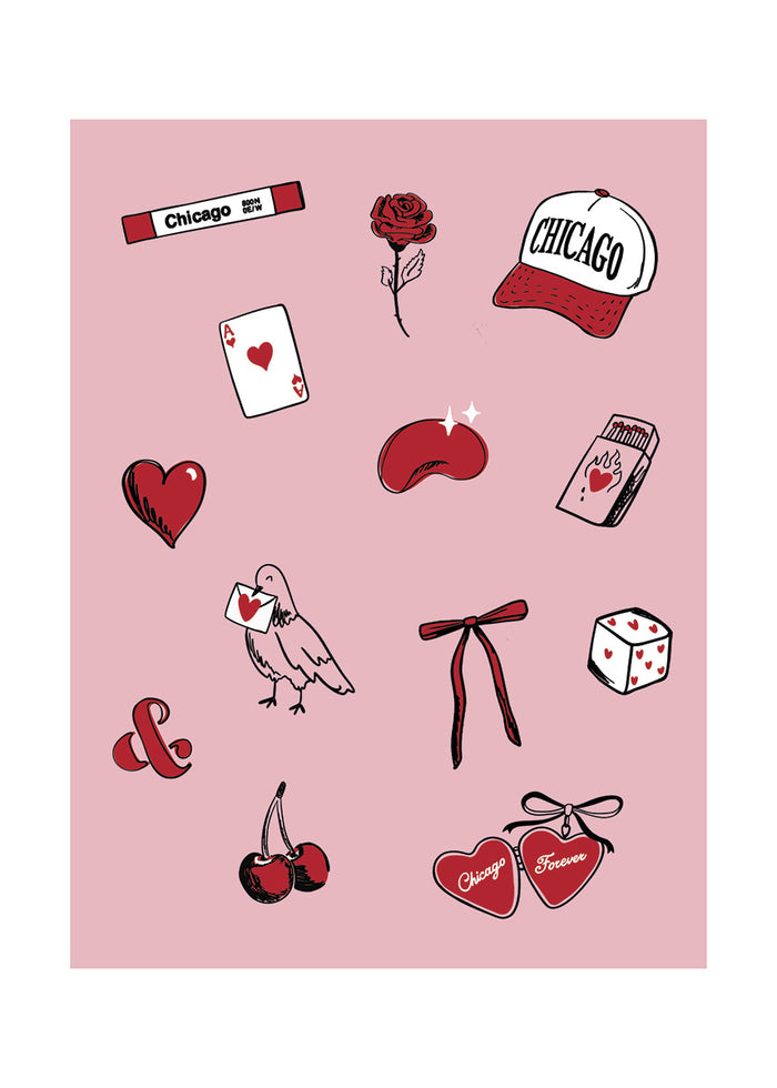 Chicago Love Icons Poster