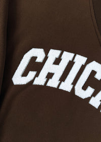 Chicago Boucle V-Neck Sweatshirt - Espresso