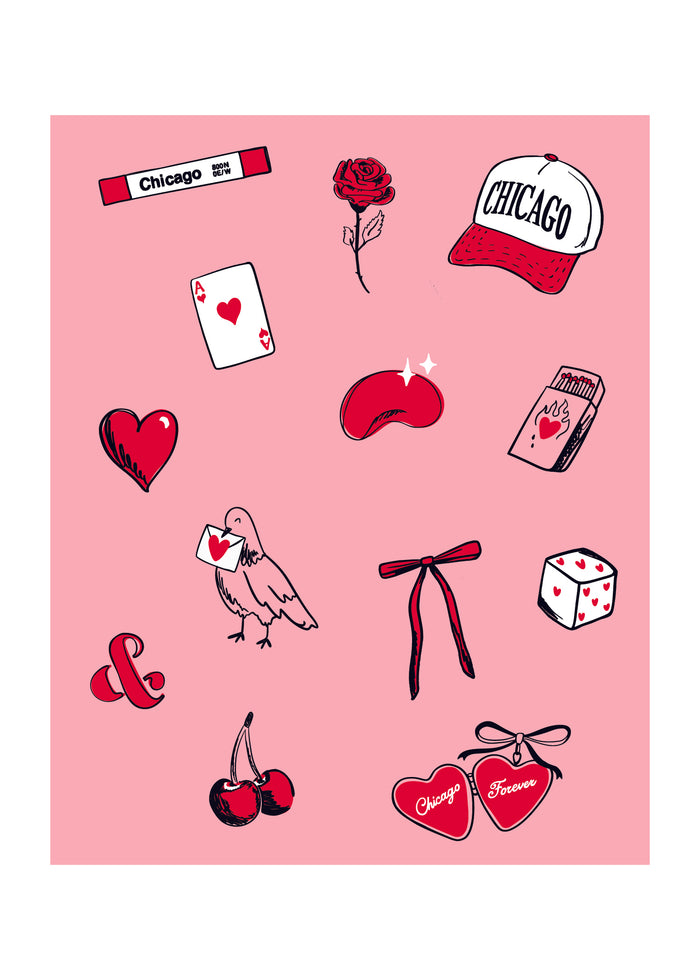 Chicago Love Icons Poster