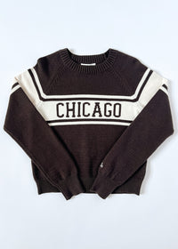 Chicago Varsity Block Stripe Sweater - Chocolate