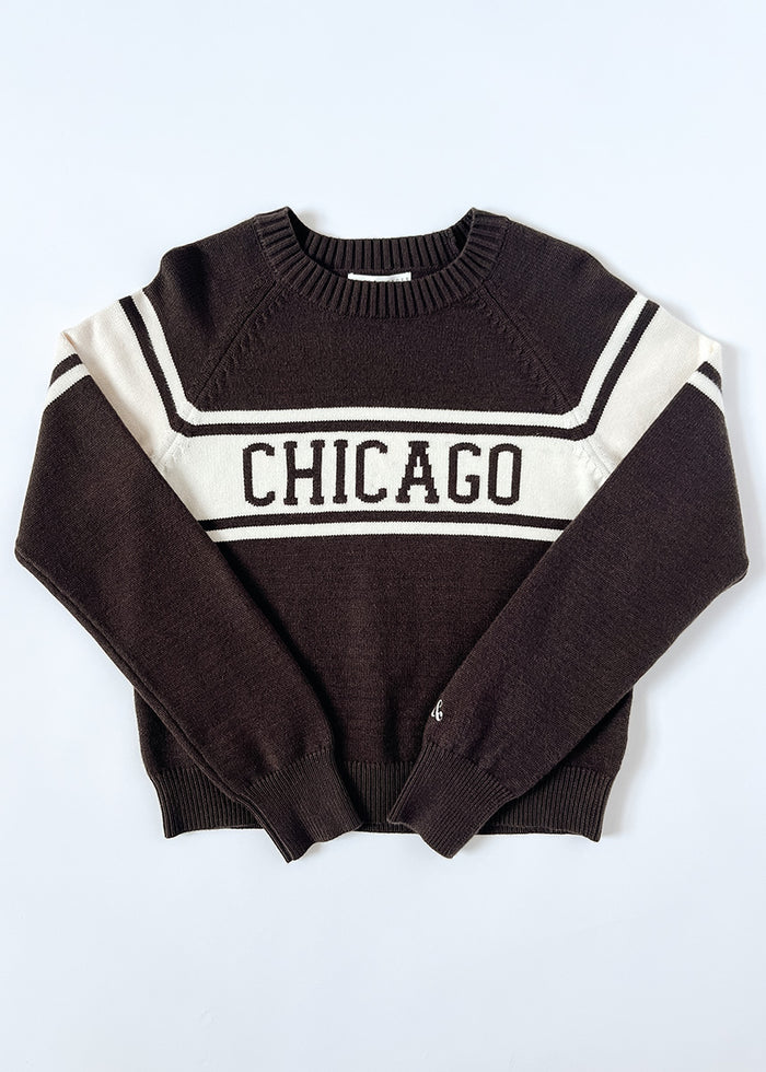 Chicago Varsity Block Stripe Sweater - Chocolate