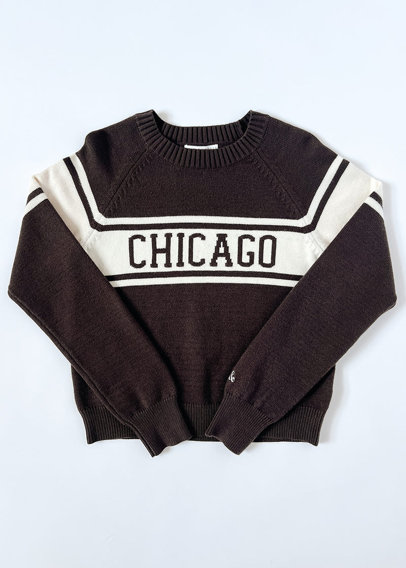 Chicago Varsity Block Stripe Sweater - Chocolate