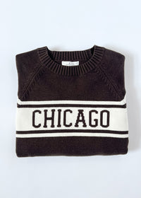 Chicago Varsity Block Stripe Sweater - Chocolate
