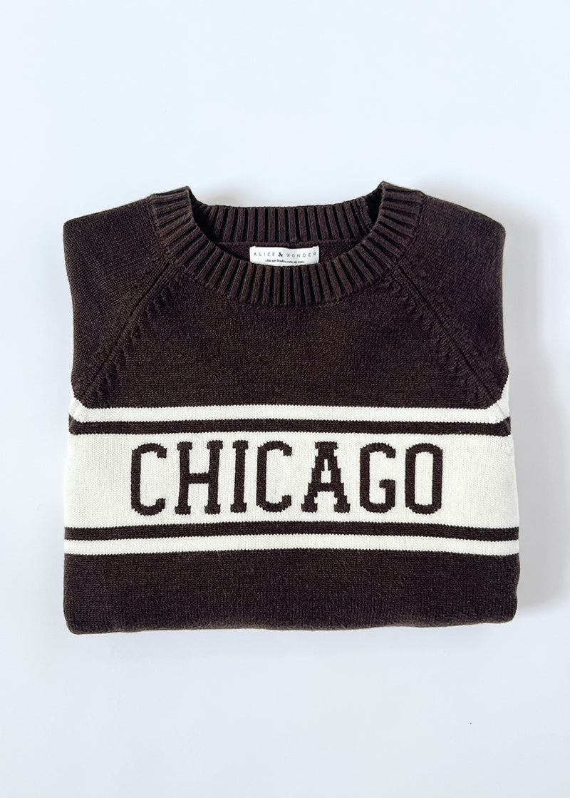 Chicago Varsity Block Stripe Sweater - Chocolate
