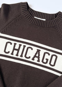 Chicago Varsity Block Stripe Sweater - Chocolate