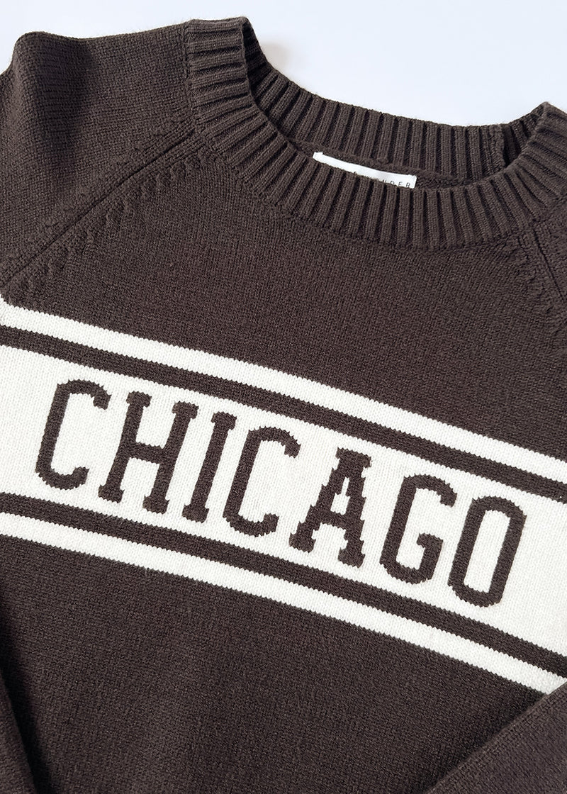 Chicago Varsity Block Stripe Sweater - Chocolate