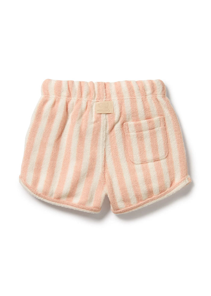 Organic Terry Tie Short - Strawberry Wave