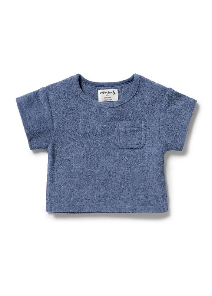 Organic Terry Tee - Deep Blue