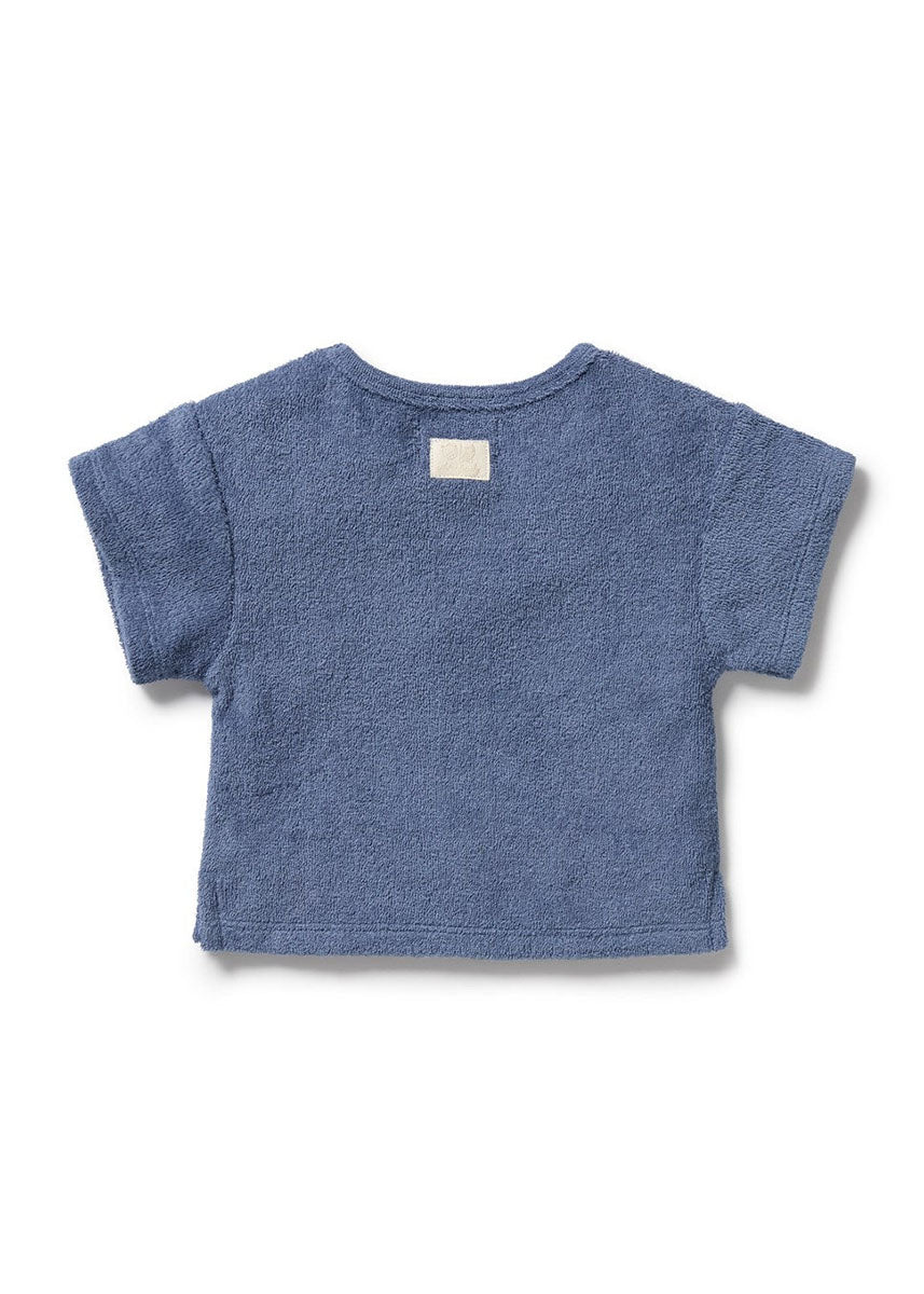 Organic Terry Tee - Deep Blue