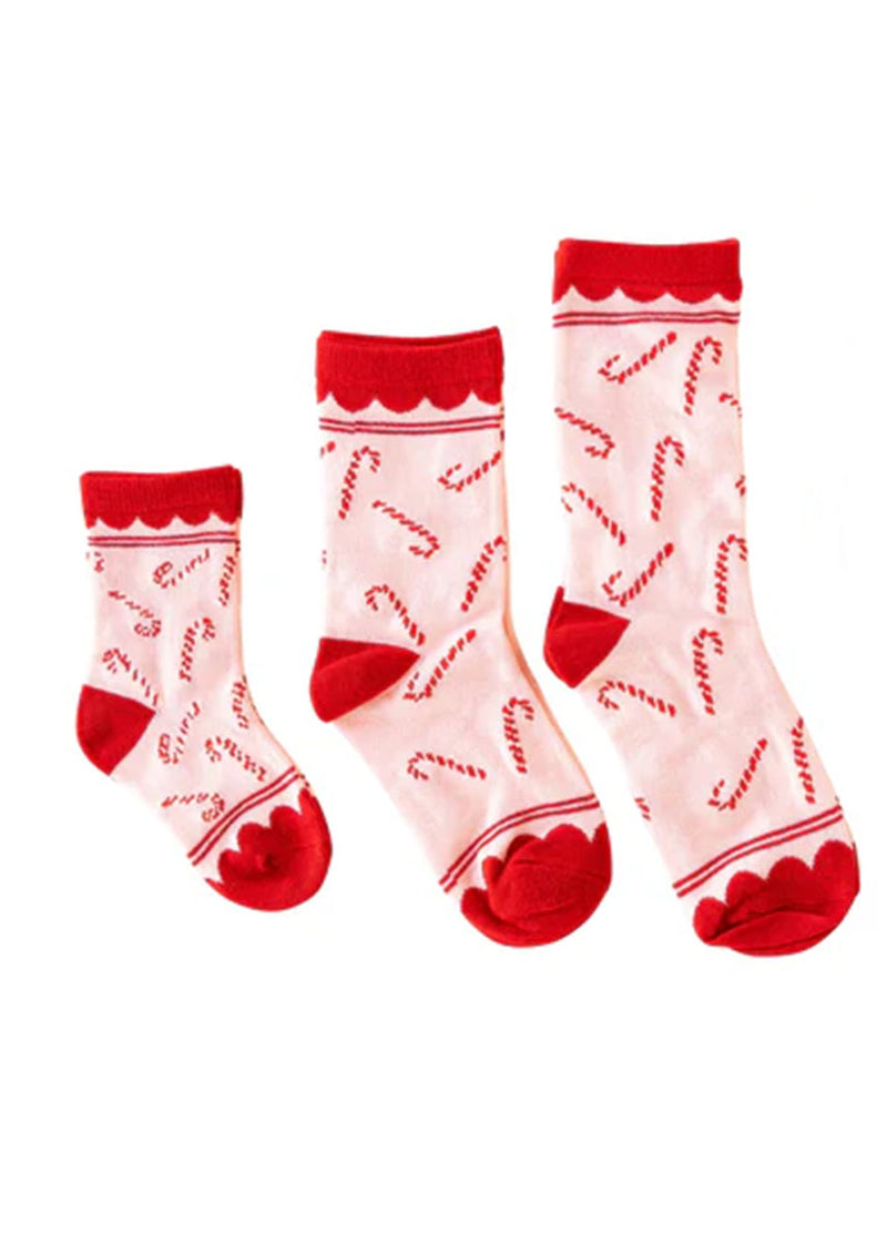 Whimsy Santa Candy Cane Socks