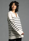 Coralie Striped Sweater - Ivory & Black