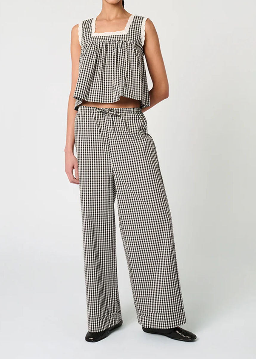 Betty Stripe Tie-Waist Pant - Black Multi