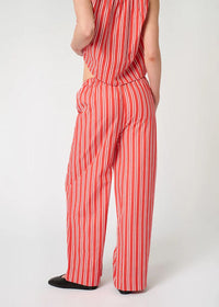 Betty Stripe Tie-Waist Pant - Vibrant Red Multi