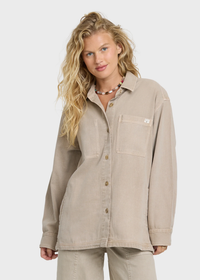 Washed Ashore Woven Shacket - Cobblestone