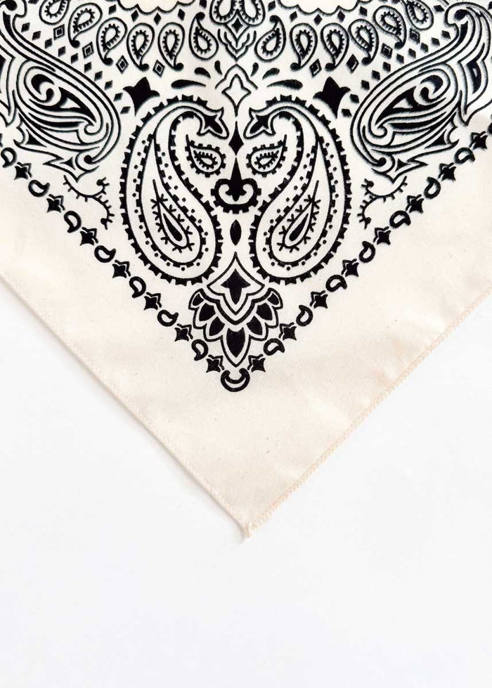 Embroidered Bandana - Natural Paisley