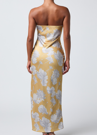Whitney Strapless Maxi Dress - Gold Floral