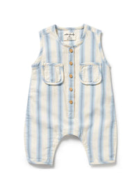 Organic Growsuit - Deep Blue Stripe