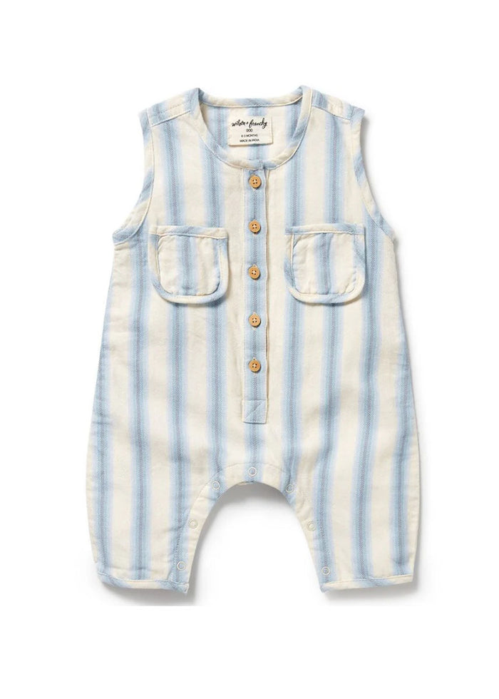 Organic Growsuit - Deep Blue Stripe