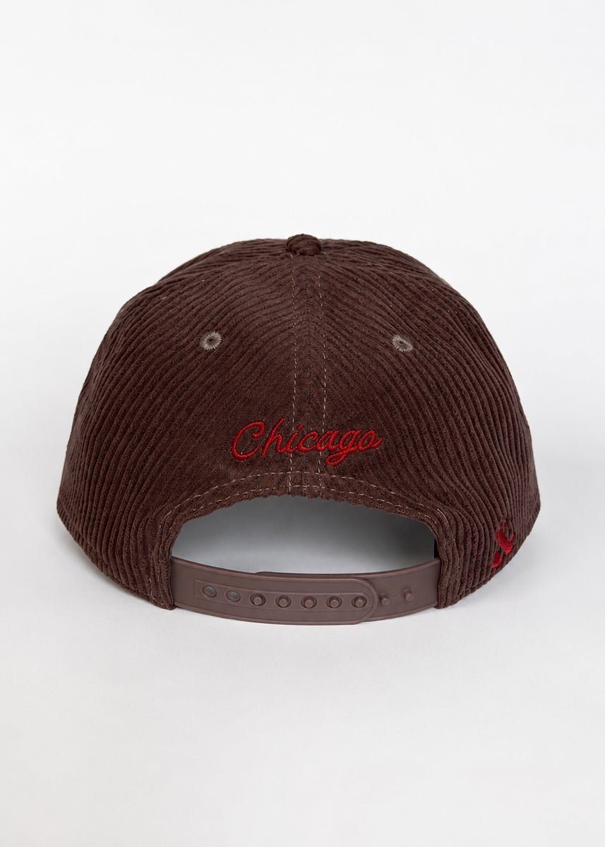 Windy City Wide Whale Cord Hat - Brown