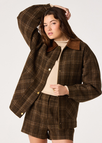 Wynn Plaid Shorts - Brown