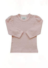 Pointelle Long Sleeve Tee - Pink