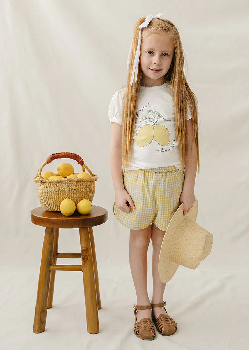 Yellow Gingham Shorts