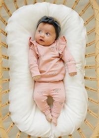 French Terry Set - Pink Ribbon Ruffle