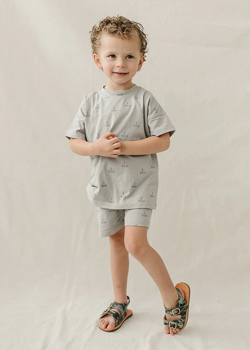 Sailboat Button Short Set