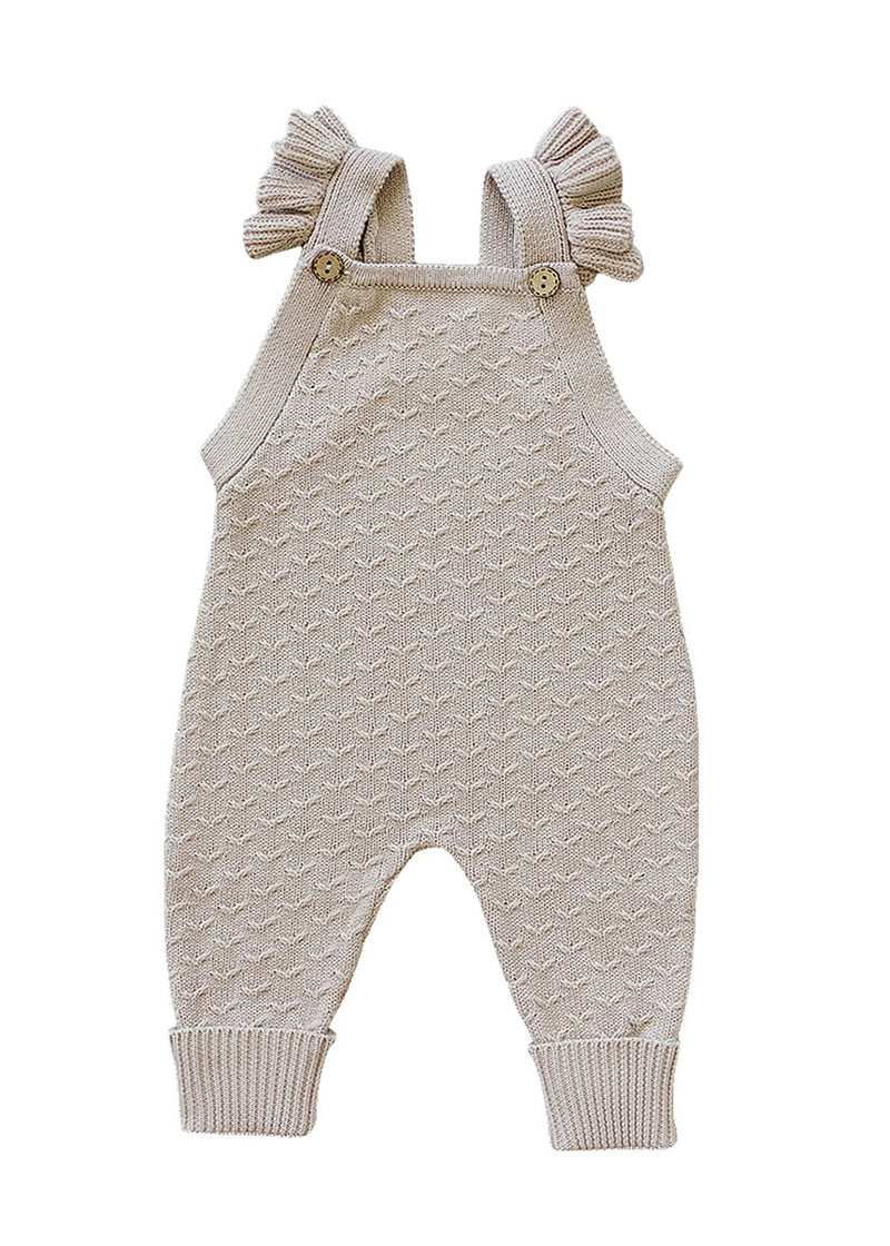 Ruffle Knit Overalls