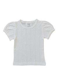 White Pointelle Tee