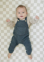 Charcoal Knit Overalls