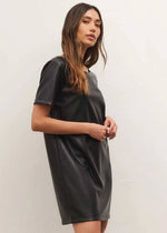 London Faux Leather Mini Dress - Black