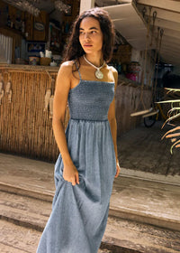 Bayside Chambray Midi Dress - Medium Chambray